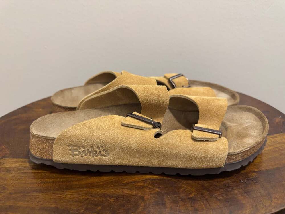 Birki's Arizona Suede Two-Strap Sandals Tan Size 41 B1 - Picture 5 of 7